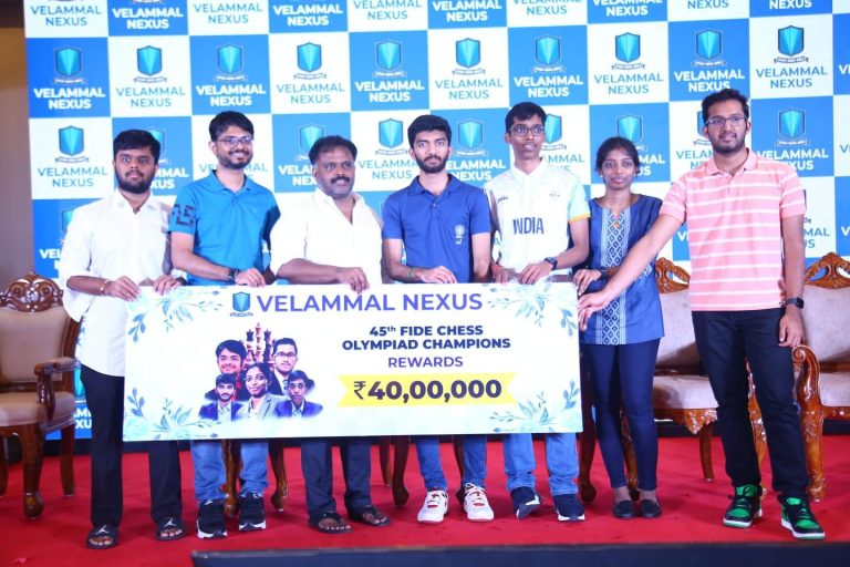 பிரக்ஞானந்தா, வைஷாலி உள்ளிட்ட செஸ் ஒலிம்பியாட் தங்கப் பதக்கம் வென்றவர்களுக்கு ரூ 40 லட்சம் பரிசளித்துக் கொண்டாடிய வேலம்மாள் நெக்ஸஸ்!